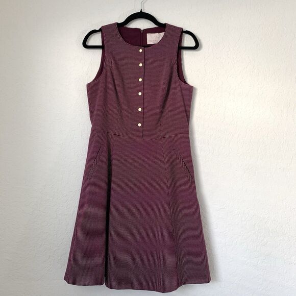Gal Meets Glam Dress Meg Women 8* Plum Wine Polka Dot Retro Career Office Trad - Picture 1 of 13